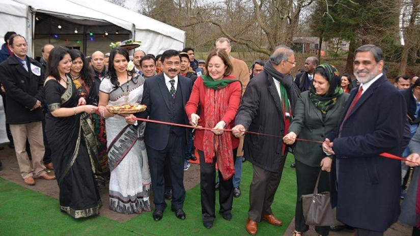 Bangladesh Ambassador to the Netherlands Sheikh Mohammed Belal, along with Deputy Mayor of The Hague Saskia Bruines, inaugurated the monument.