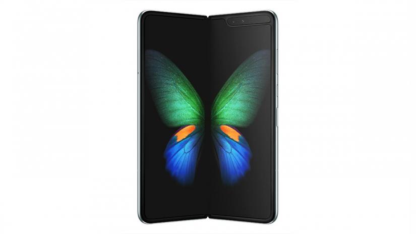Samsung`s new Galaxy Fold smart phone which features the world`s first 7.3-inch Infinity Flex Display that works with the next-generation 5G networks is seen in this image released in San Francisco, California, U.S. February 20, 2019. Courtesy Samsung/Handout via REUTERS