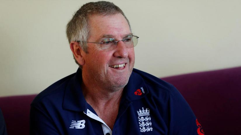 England head coach Trevor Bayliss talks to the media at Royal St Lucia Resort And Spa, St Lucia on Feb 13, 2019. Reuters/File Photo