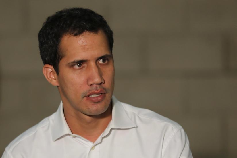 Venezuelan opposition leader Juan Guaido, who many nations have recognized as the country`s rightful interim ruler, addresses a news conference in Cucuta, Colombia February 23, 2019. REUTERS