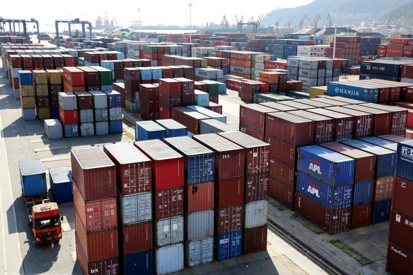 Shipping containers are seen at a port in Lianyungang, Jiangsu province, China September 8, 2018. REUTERS/File Photo