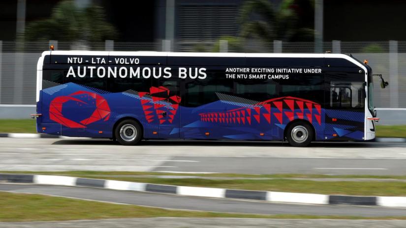 Nanyang Technological University (NTU) Singapore and Volvo Buses unveil their first full size autonomous electric bus in Singapore March 5, 2019. REUTERS