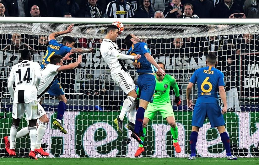 Juventus` Cristiano Ronaldo scores their second goal vs Atletico Madrid at Allianz Stadium, Turin, Italy on March 12, 2019. REUTERS/Massimo Pinca