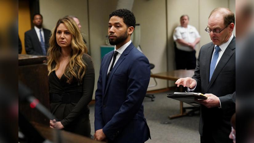 Actor Jussie Smollett appears at a hearing for judge assignment with his attorney Tina Glandian (L), at the Leighton Criminal Court Building in Chicago, Illinois, US, March 14, 2019. E. Jason Wambsgans/Chicago Tribune/Pool via REUTERS