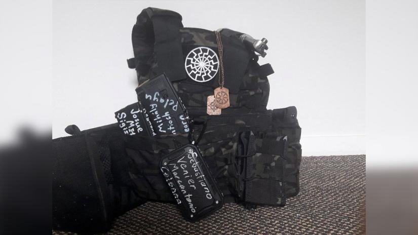 An bulletproof vest and protection gear is seen in this undated photo posted on twitter on March 12, 2019 by the apparent gunman who attacked a mosque in Christchurch, New Zealand. Twitter/via REUTERS