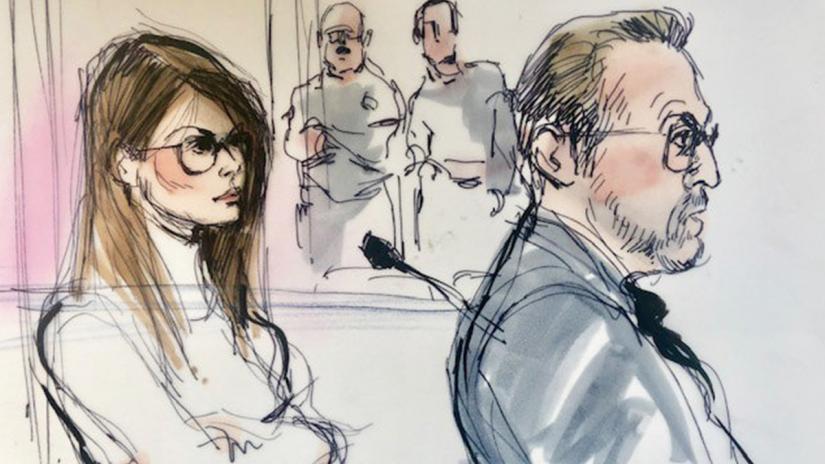 Actor Lori Loughlin (L) appears in this court sketch at a hearing for a racketeering case involving the allegedly fraudulent admission of children to elite universities, at the U.S. federal courthouse in downtown Los Angeles, California, US, March 13, 2019. REUTERS
