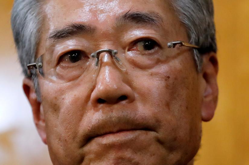 Japanese Olympic Committee President Tsunekazu Takeda looks on while addressing the media after JOC board of directors meeting in Tokyo, Japan, March 19, 2019. REUTERS