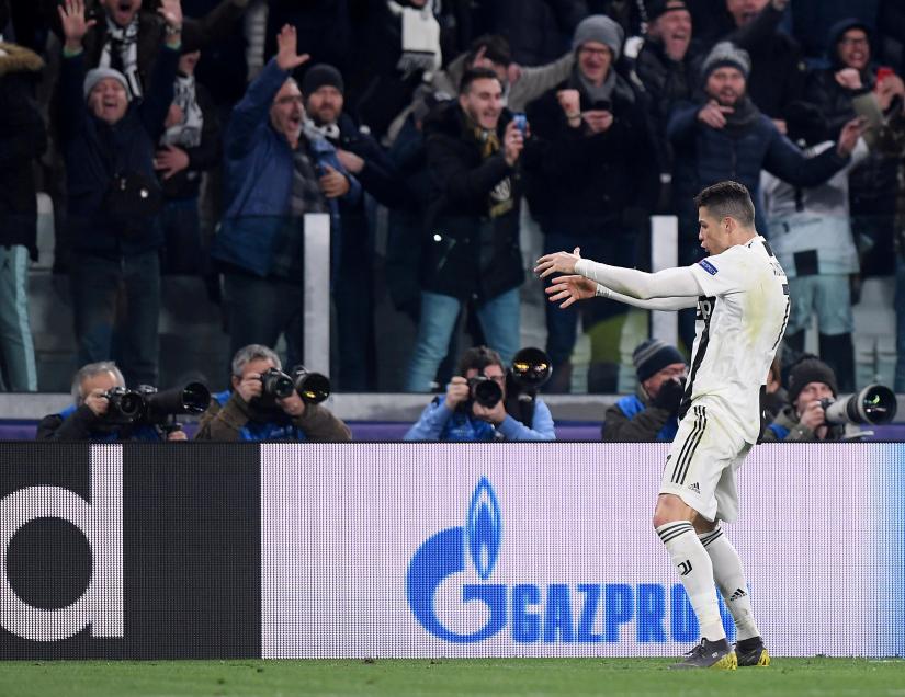Champions League - Round of 16 Second Leg - Juventus v Atletico Madrid - Allianz Stadium, Turin, Italy - March 12, 2019 Juventus` Cristiano Ronaldo celebrates after the match REUTERS