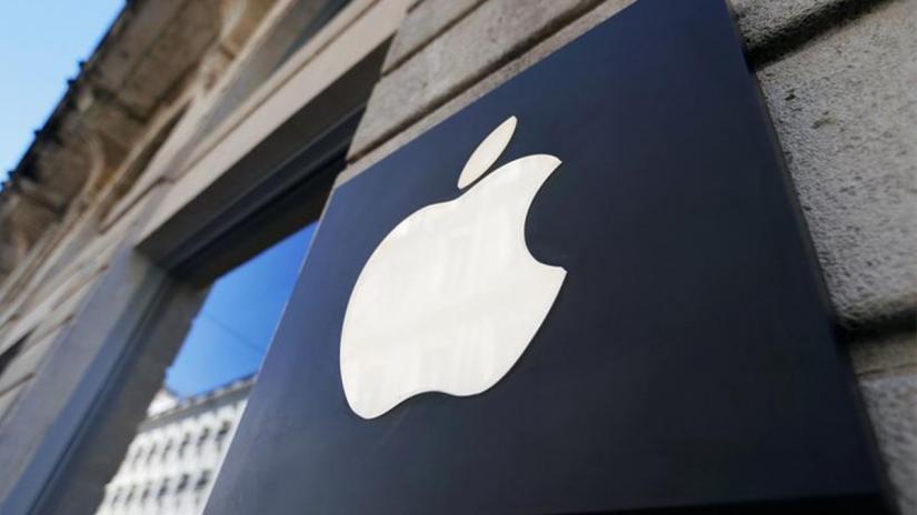 The logo of Apple company is seen outside an Apple store in Bordeaux, France, March 22, 2019. REUTERS