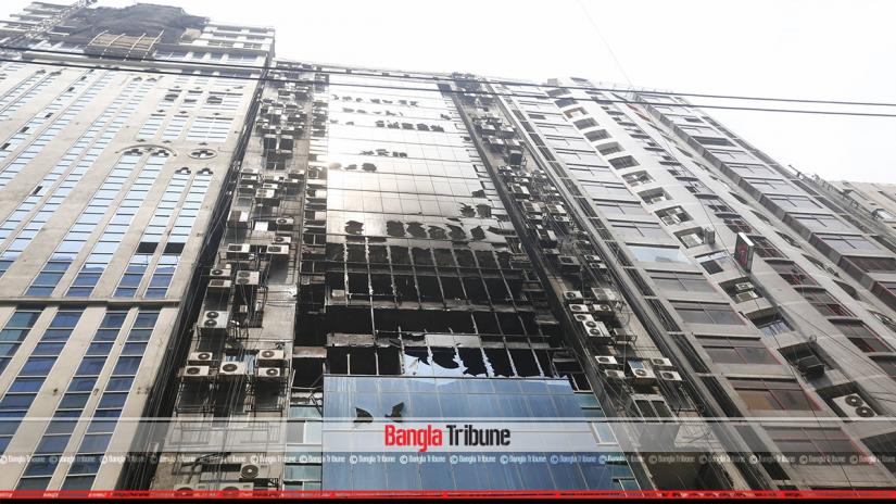 A building is seen where a fire broke out in Dhaka, Bangladesh, March 28, 2019.