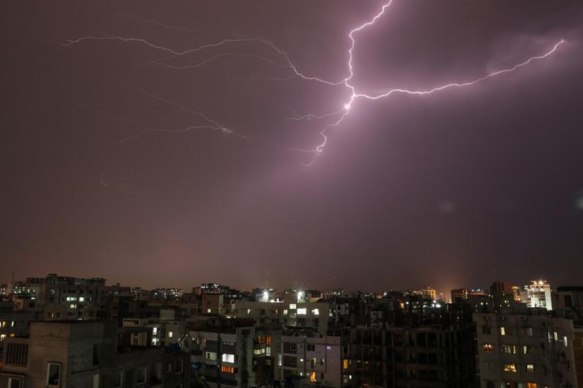 The photo was taken during the nor`wester which hit Dhaka city on Sunday (Mar 31) evening. File Photo/Rajib Dhar
