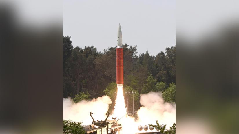 A Ballistic Missile Defence (BMD) Interceptor takes off to hit one of India`s satellites in the first such test, from the Dr. A.P.J. Abdul Kalam Island, in the eastern state of Odisha, India, March 27, 2019. Picture taken March 27, 2019. India`s Press Information Bureau/Handout via REUTERS
