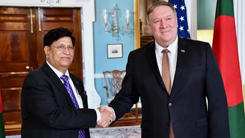 Bangladesh Foreign Minister Dr AK Abdul Momen and US Secretary of State Mike Pompeo held a maiden meeting at the US state department in Washington DC on Monday (Apr 8).
