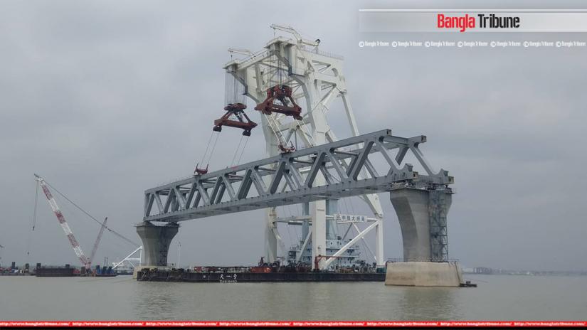 11th span of Padma Bridge installed on Apr 23, 2019. BANGLA TRIBUNE/File Photo