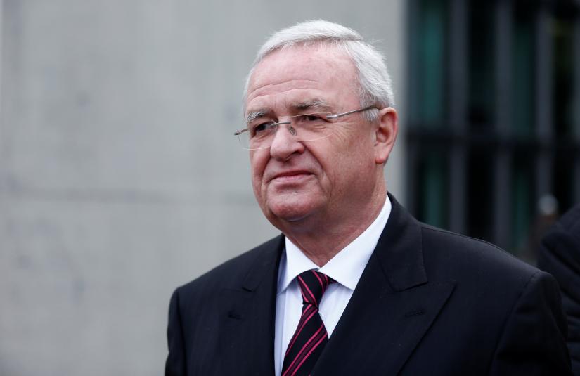 Former Volkswagen chief executive Martin Winterkorn leaves after testifying to a German parliamentary committee