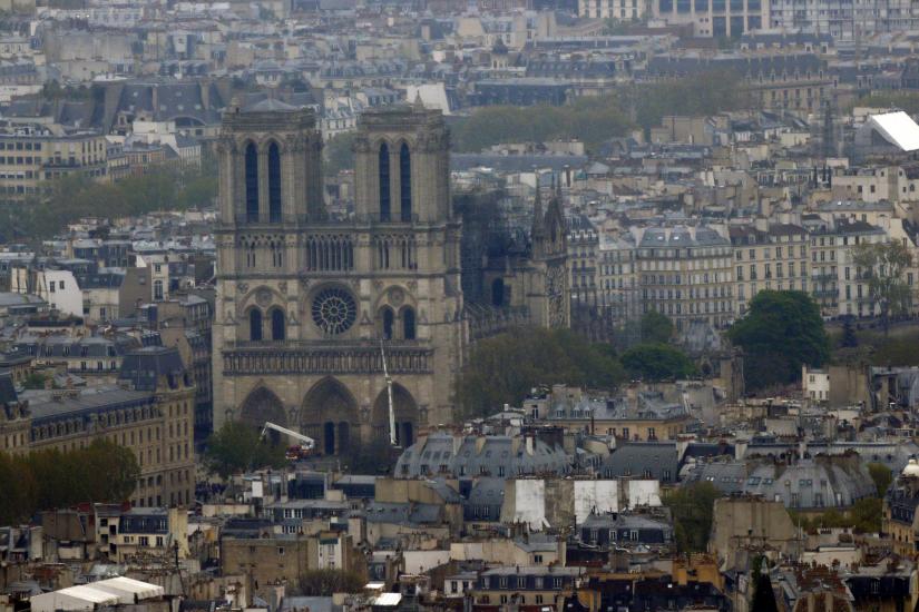 View of Notre-Dame Cathedral after a massive fire devastated large parts of the gothic gem in Paris, France April 16, 2019. REUTERS