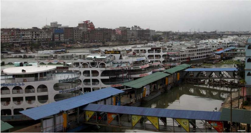 File photo of water vessels anchored at Dhaka`s Sadarghat Focus Bangla