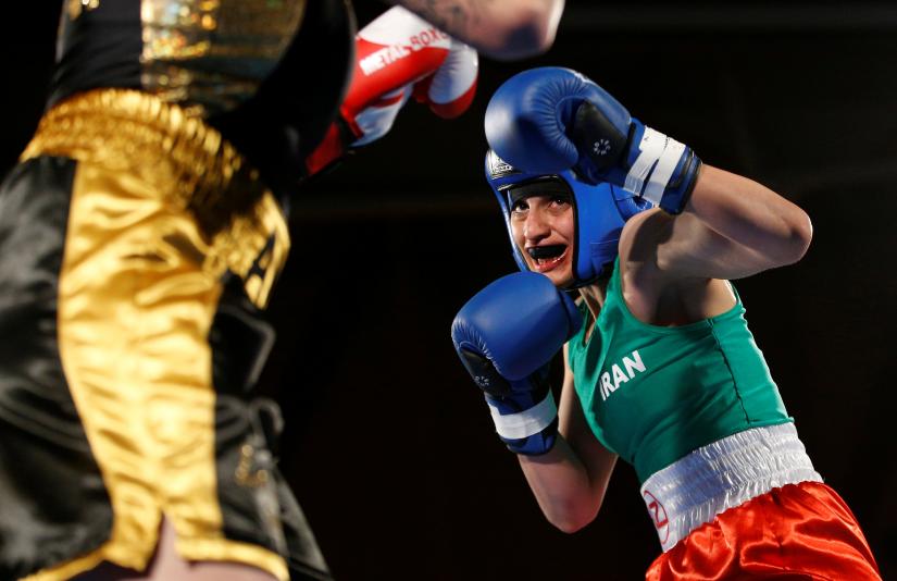 Sadaf Khadem, the first Iranian woman to contest an official boxing bout