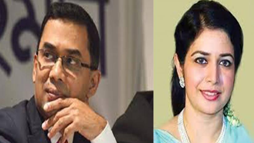 The collage shows BNP acting chief Tarique Rahman and his wife Dr Zubaida Rahman