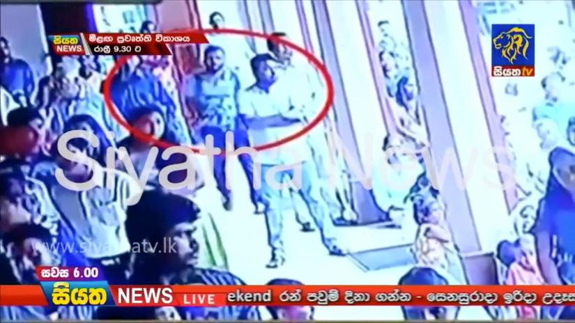 A suspected suicide bomber enters St Sebastian`s Church in Negombo, Sri Lanka April 21, 2019 in this still image taken from a CCTV handout footage of Easter Sunday attacks released on April 23, 2019. CCTV/Siyatha News via REUTERS