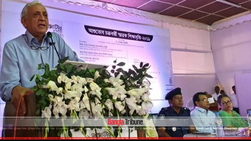 Prime Minister Sheikh Hasina`s International Affairs Advisor Dr Gowher Rizvi speaking at a program in Brahmanbaria on Wednesday (Apr 24).