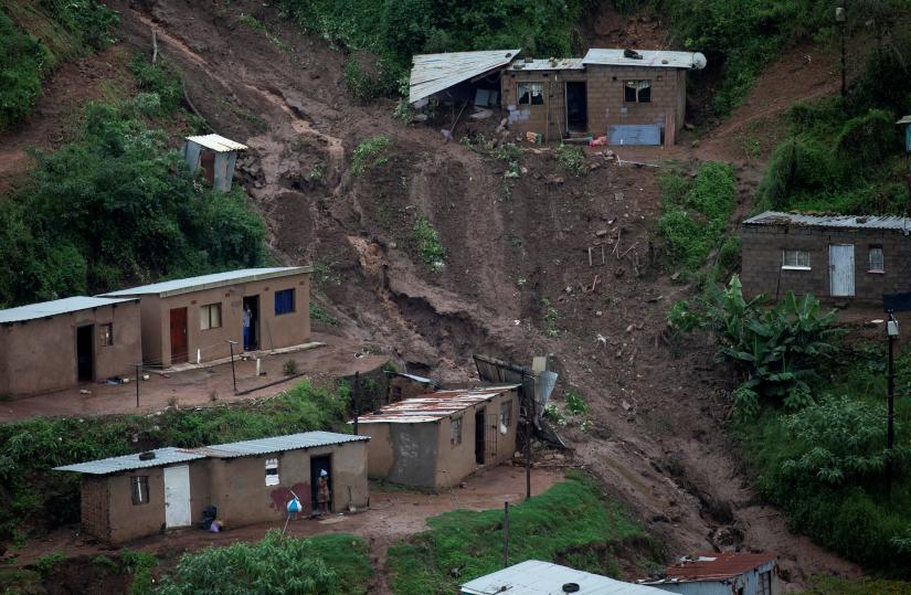 Damaged houses are seen after a flooding caused by heavy rains in Marianhill, South Africa, Apr 23, 2019. REUTERS