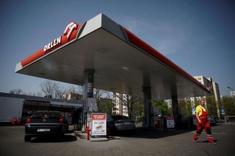 A petrol station of PKN Orlen, Poland`s top oil refiner, is pictured in Warsaw, Poland April 25, 2019. REUTERS