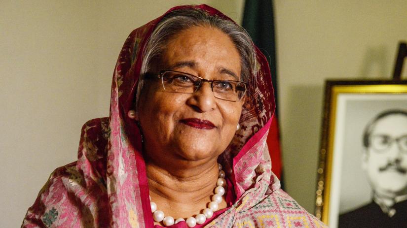Bangladesh`s Prime Minister Sheikh Hasina Wazed speaks with a reporter during the United Nations General Assembly in New York City, U.S. September 18, 2017. REUTERS/File Photo