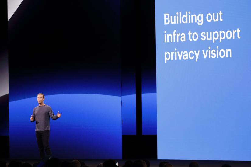 Facebook CEO Mark Zuckerberg speaks about privacy during his keynote at Facebook Inc`s annual F8 developers conference in San Jose, California, U.S., April 30, 2019. REUTERS