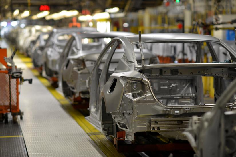 Frames of various car models make their way down the flex line at Nissan Motor Co`s automobile manufacturing plant in Smyrna, Tennessee, U.S., August 23, 2018. REUTERS/File Photo
