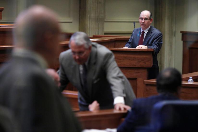 Senator Clyde Chambliss (R) waits to speaks during a state Senate vote on the strictest anti-abortion bill in the United States at the Alabama Legislature in Montgomery, Alabama, US May 14, 2019. REUTERS