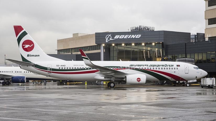 A Biman Bangladesh Airlines Boeing 737-800 S2-AFM at a Boeing airfield in US. PHOTO/Biman Bangladesh Airlines