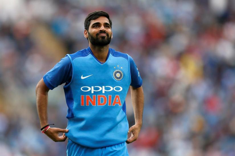 India`s Bhuvneshwar Kumar playing against England in the third One Day International at Emerald Headingley, Headingley, Britain on Jul 17, 2018. Reuters/File Photo