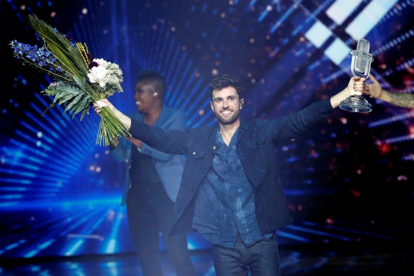 Duncan Laurence of the Netherlands reacts after winning the 2019 Eurovision Song Contest in Tel Aviv, Israel May 19, 2019. REUTERS