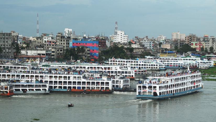 Launches are seen anchored at Dhaka’s Sadarghat. SAZZAD HOSSAIN/File Photo