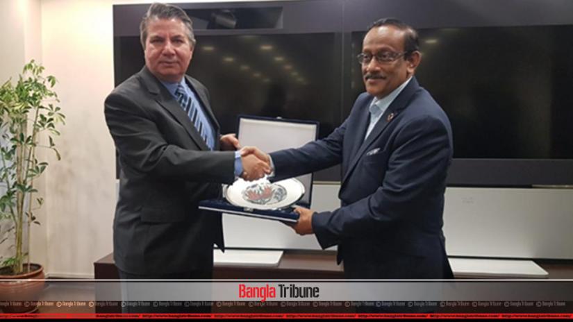 Bangladeshi Foreign Secretary Md Shahidul Haque and Deputy Foreign Minister of Turkey Sedat Önal after a foreign office consultation on Monday (May 22).