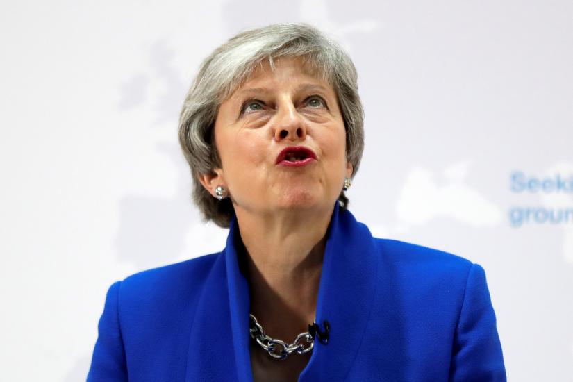 Britain`s Prime Minister Theresa May delivers a speech on Brexit in London, Britain May 21, 2019. REUTERS