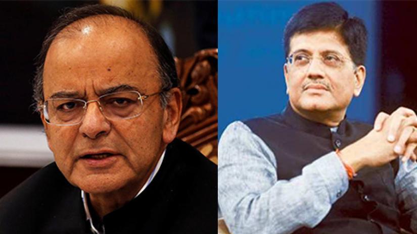 FILE PHOTO: Combination of file photos of showing India`s Finance Minister Arun Jaitley and Railways and Coal minister Piyush Goyal.