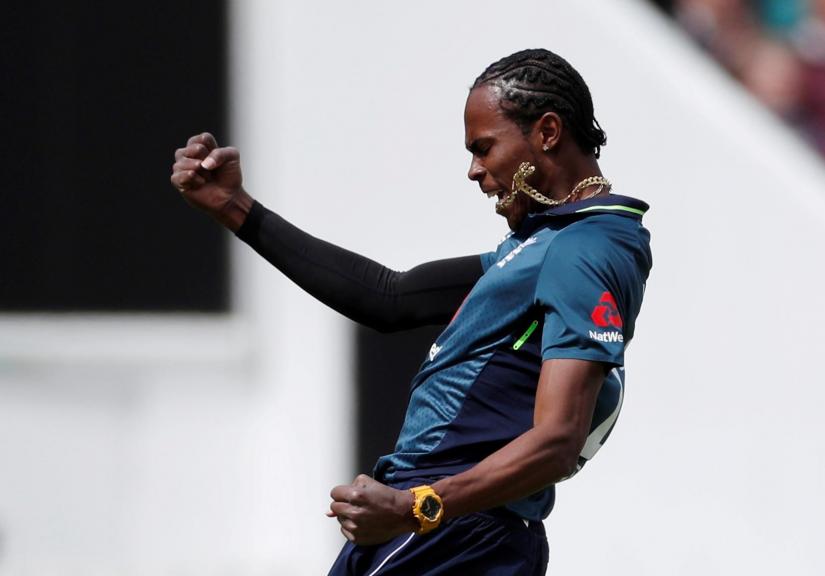 Cricket - First One Day International - England v Pakistan - Kia Oval, London, Britain - May 8, 2019 England`s Jofra Archer celebrates taking the wicket of Pakistan`s Fakhar Zaman Action Images via Reuters/File Photo
