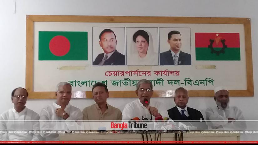 BNP Secretary General Mirza Fakhrul Islam Alamgir speaking to the media on Friday (May 24) at the party chief’s Gulshan offices.