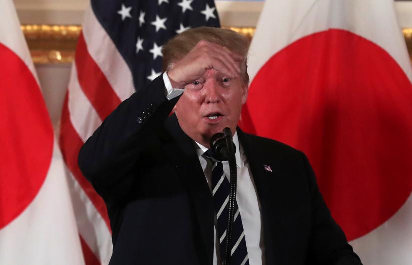 US President Donald Trump attends a Japanese business leaders event in Tokyo, Japan May 25, 2019. REUTERS