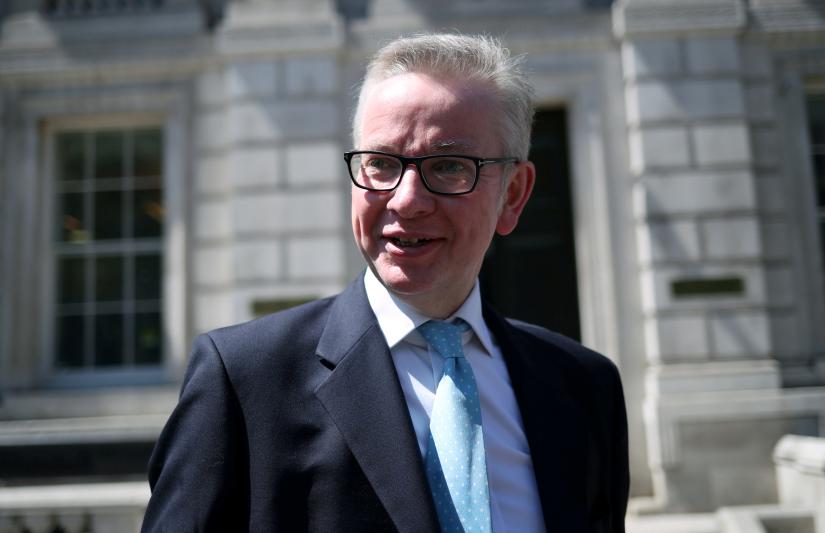 Britain`s Secretary of State for Environment, Food and Rural Affairs Michael Gove is seen outside the Cabinet Office in London, Britain May 14, 2019. REUTERS