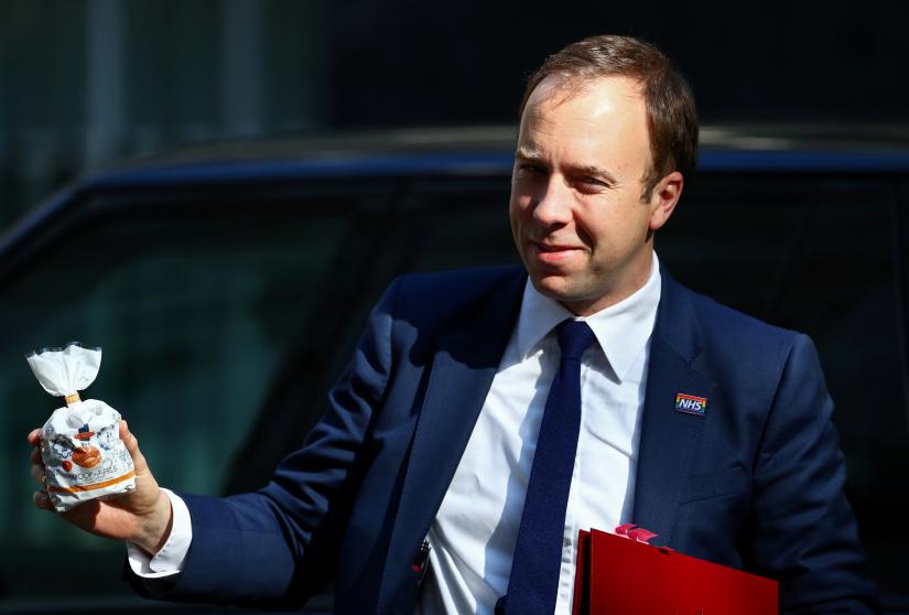 Britain`s Secretary of State for Health Matt Hancock is seen outside Downing Street, as uncertainty over Brexit continues, in London, Britain May 21, 2019. REUTERS