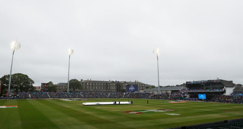 Cricket - ICC Cricket World Cup Warm-Up Match - South Africa v West Indies - County Ground, Bristol, Britain - May 26, 2019 General view of the ground during a rain delay Action Images via Reuters/