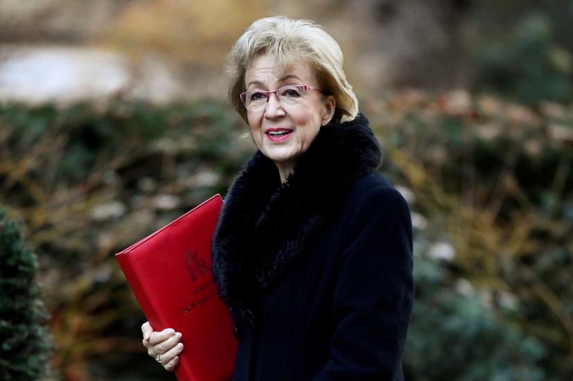 Britain`s Conservative Party`s leader of the House of Commons Andrea Leadsom arrives at Downing Street in London, Britain, January 22, 2019. REUTERS/File Photo