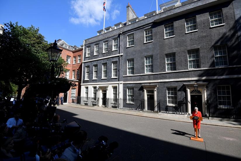 British Prime Minister Theresa May delivers a statement, in London, Britain, May 24, 2019. REUTERS