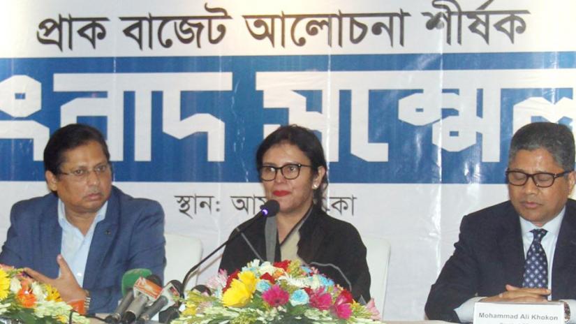 Rubana Huq, president of Bangladesh Garment Manufacturers and Exporters Association, speaks at the pre-budget media call in Dhaka on Monday (May 27). FILE PHOTO
