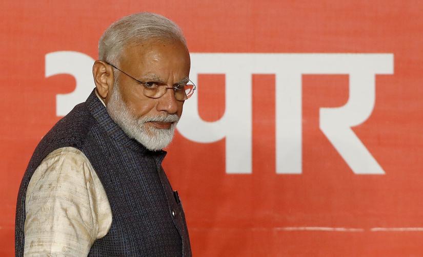 Indian Prime Minister Narendra Modi arrives to address his supporters after the election results at Bharatiya Janata Party (BJP) headquarter in New Delhi, India, May 23, 2019. REUTERS/File Photo