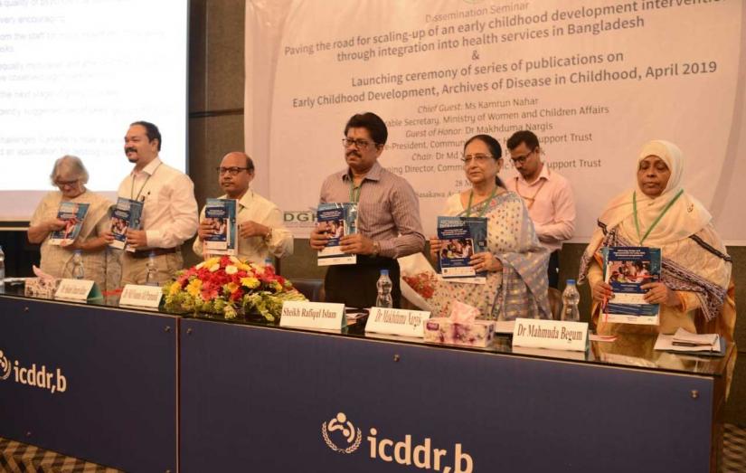 Participants of the seminar titled `Paving the Road for Scaling-Up of an Early Childhood Development` at International Centre for Diarrhoeal Disease Research, Bangladesh (icddr,b), on Tuesday, May 28, 2019 PHOTO/Mahmud Hossain Opu
