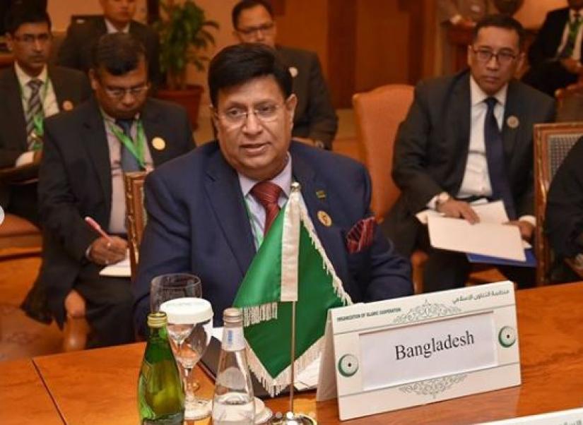 This social media photo shows AK Abdul Momen speaking in the meeting of the OIC Contact Group on Rohingya was held on the sidelines of the OIC Makkah Summit on May 30. Photo: INSTAGRAM/OIC.